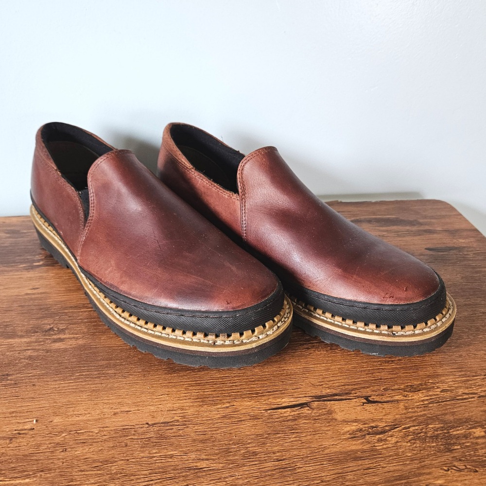 Georgia Boot Giant Romeo Mens 11 M Brown Leather Slip On Work Shoes GB00145